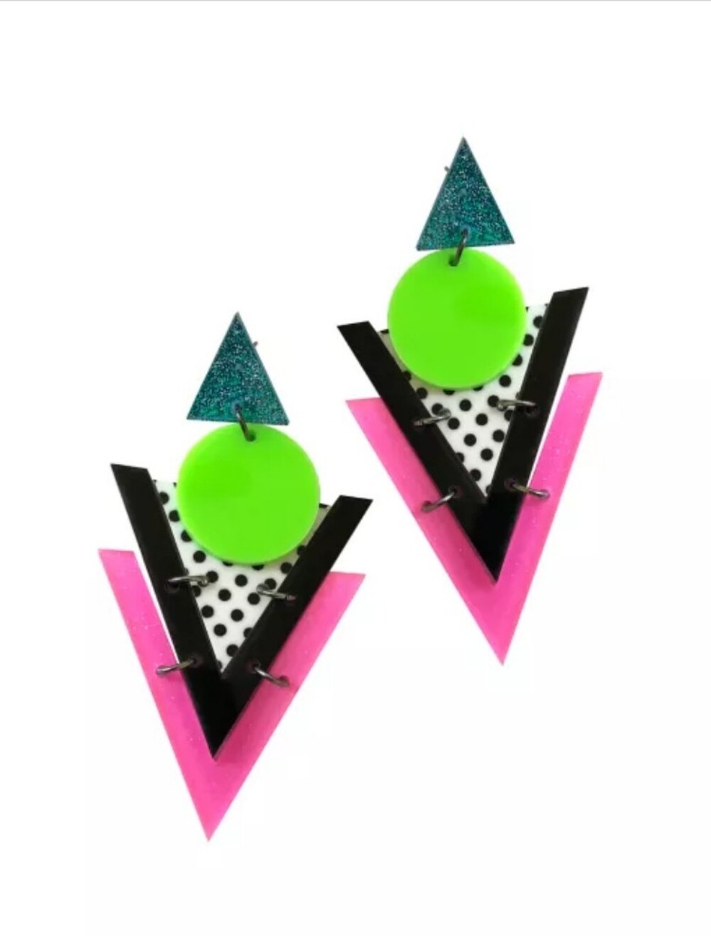NEW! Spirit Geometric Neon 80's Party Earrings
